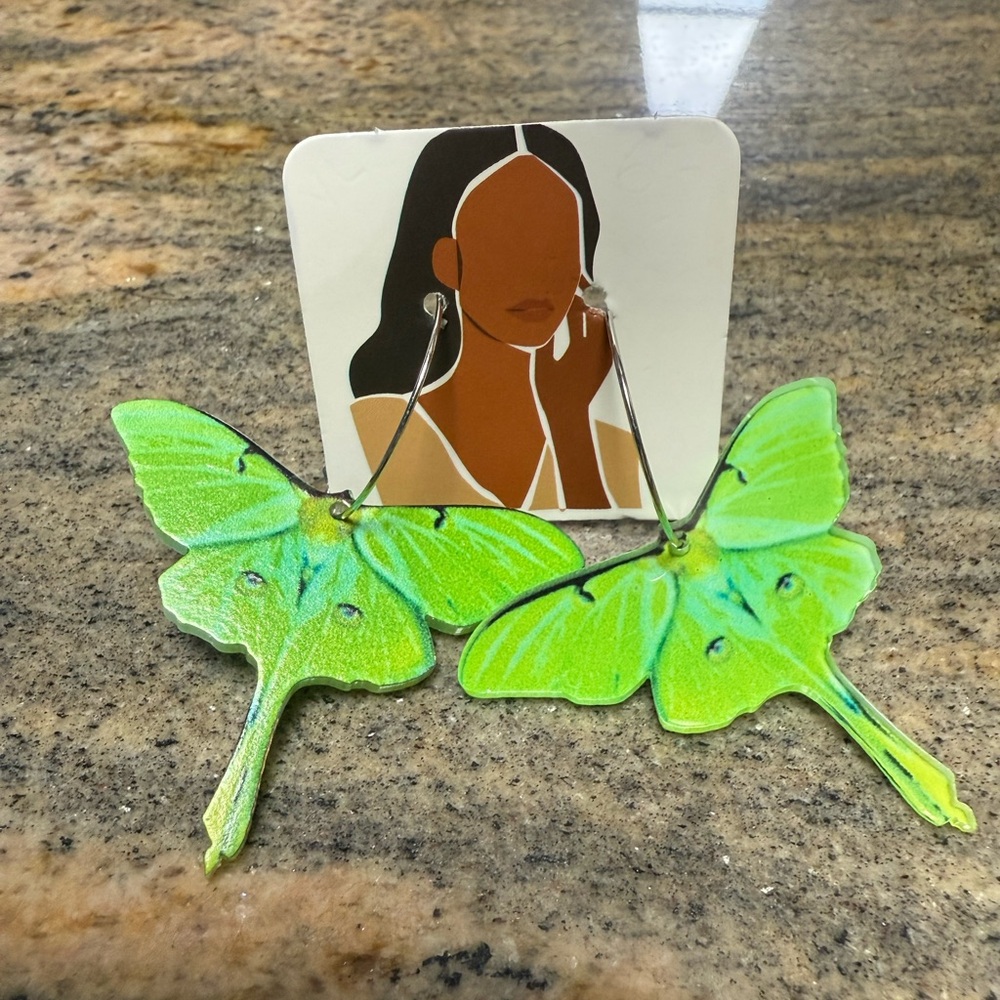 Lunar moth earings